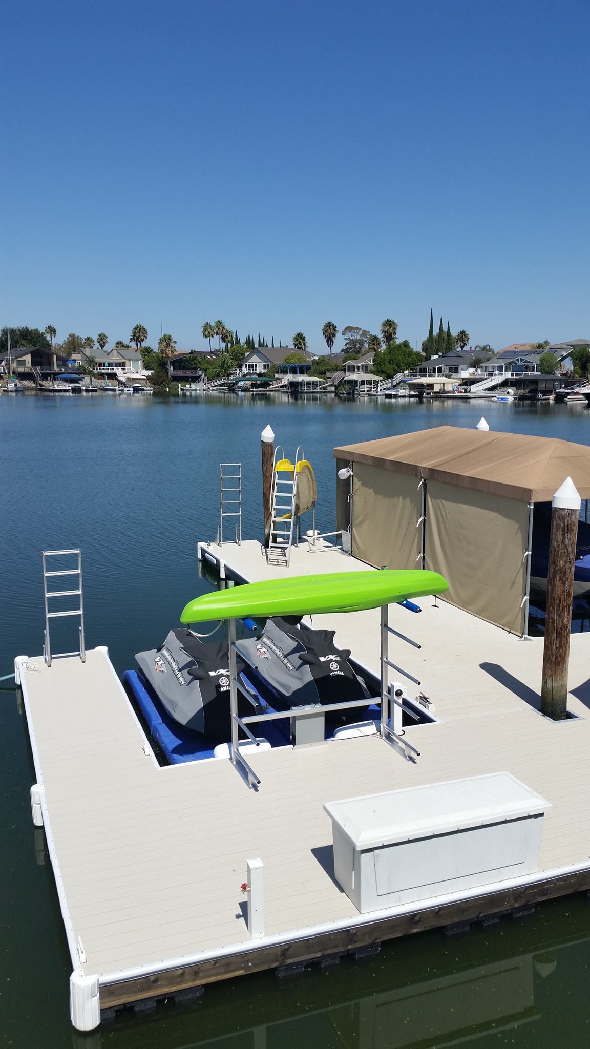 Private Dock with Custom Kayak Rack Winn Decking